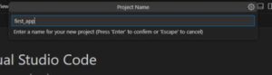 flutter app name creation in vs code