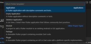 flutter application creation in vs code