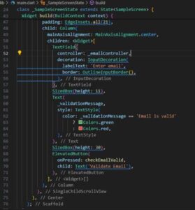 flutter email validation with setstate code part 2