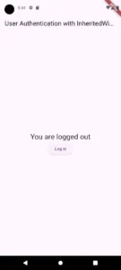 Sample User Authentication State Management with flutter InheritedWidget