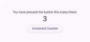 flutter counter app state change using flutter stateful widget